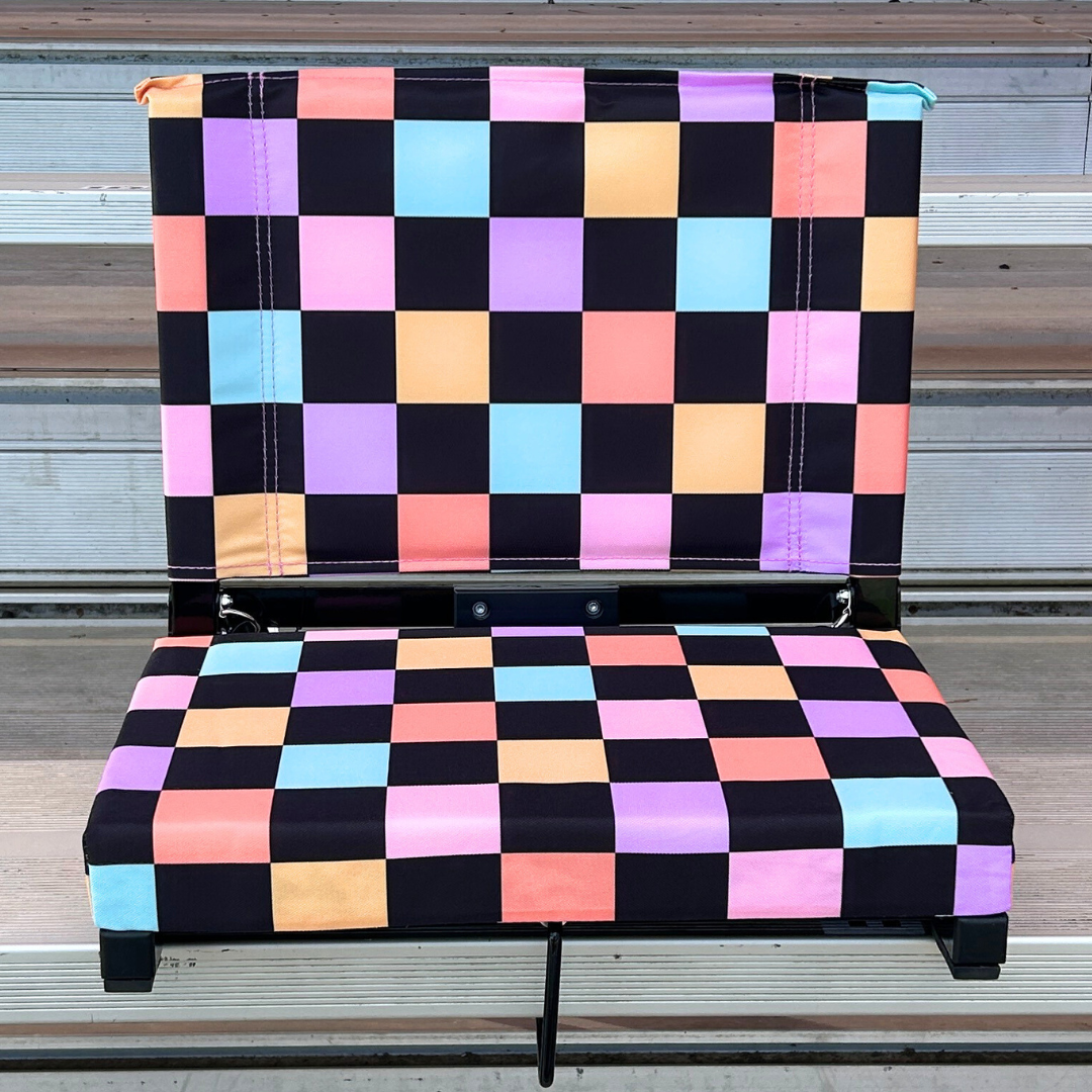 Retro Checkerboard Folding Stadium Seat