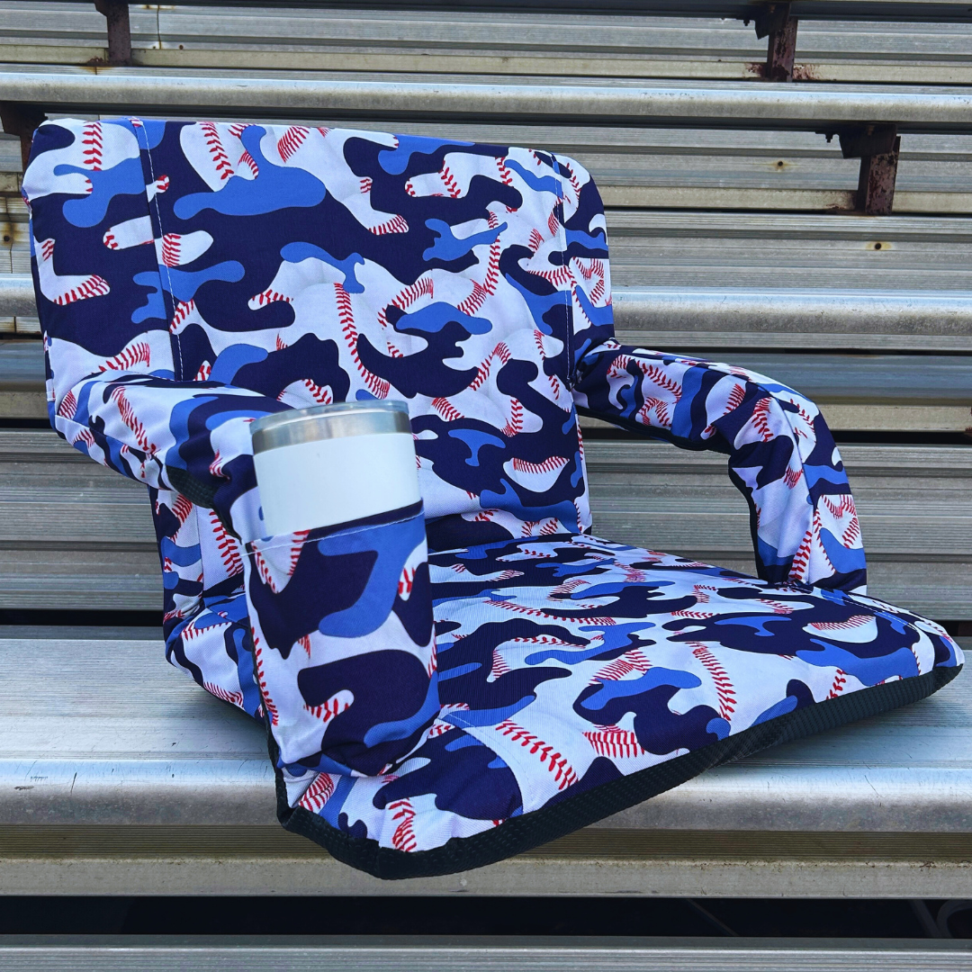 Baseball Camo 23" Stadium Seat with Armrests