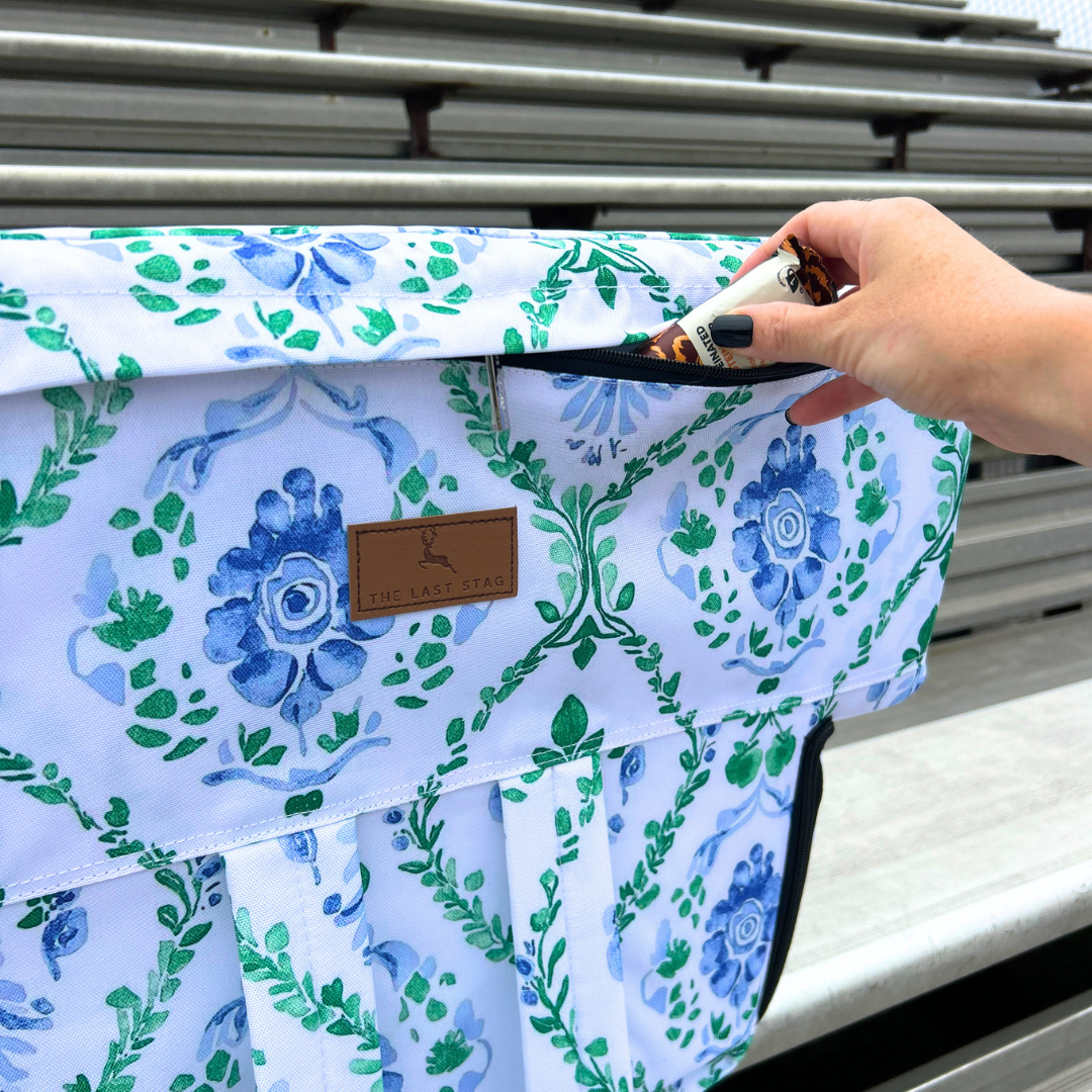Damask Floral 23" Stadium Seat with Armrests
