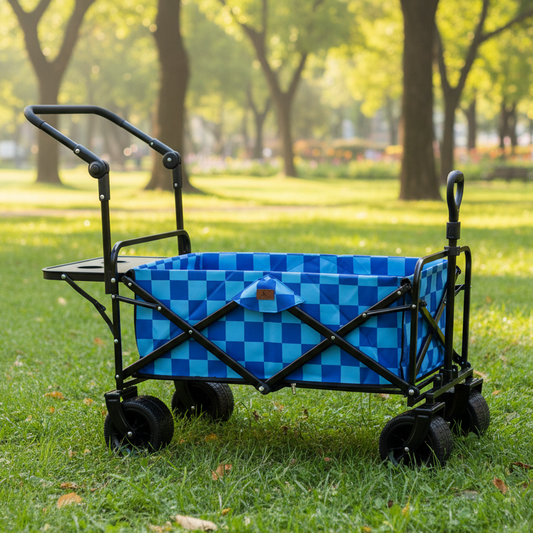 Blue Checkerboard Stroller Wagon