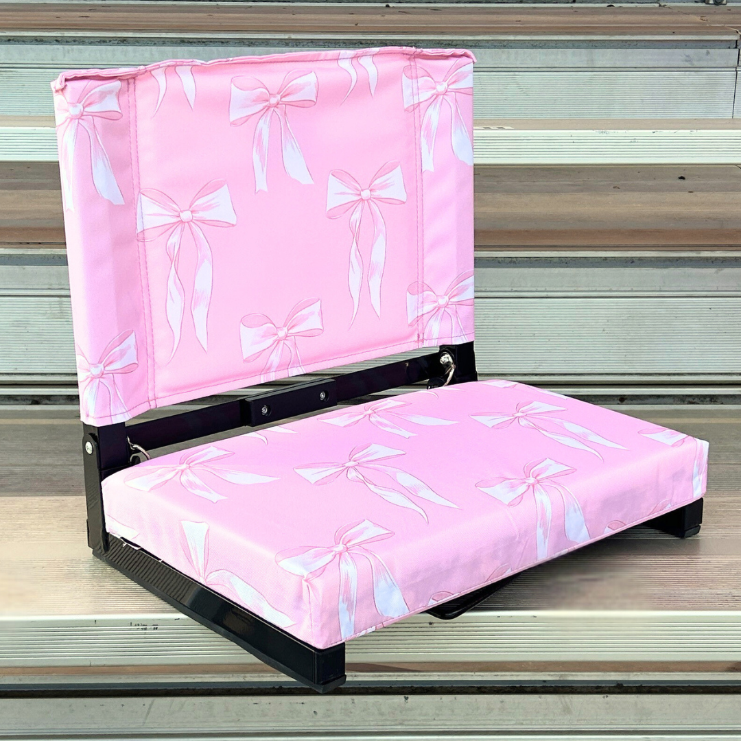 Pink Bows Folding Stadium Seat
