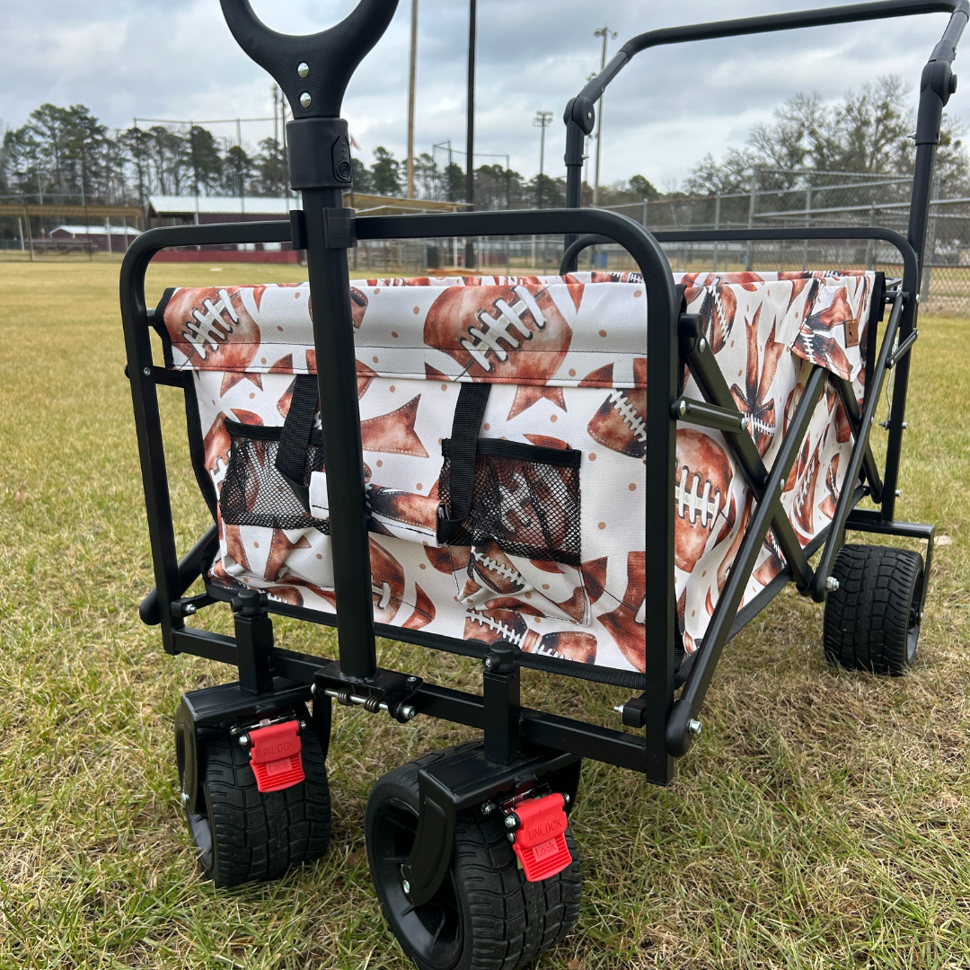 Footballs & Bows Stroller Wagon