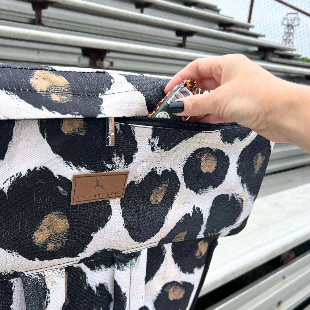 Painted Leopard 23" Stadium Seat with Armrests