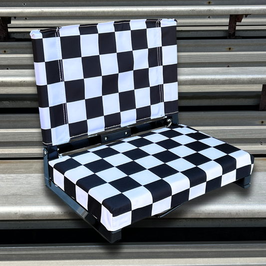 Black and White Checkerboard Folding Stadium Seat