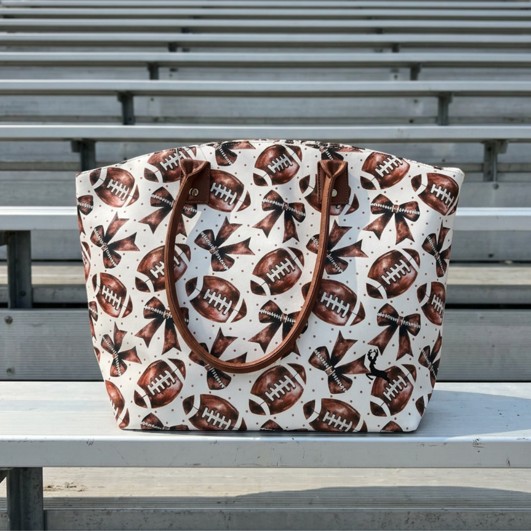 Footballs & Bows Tote Bag