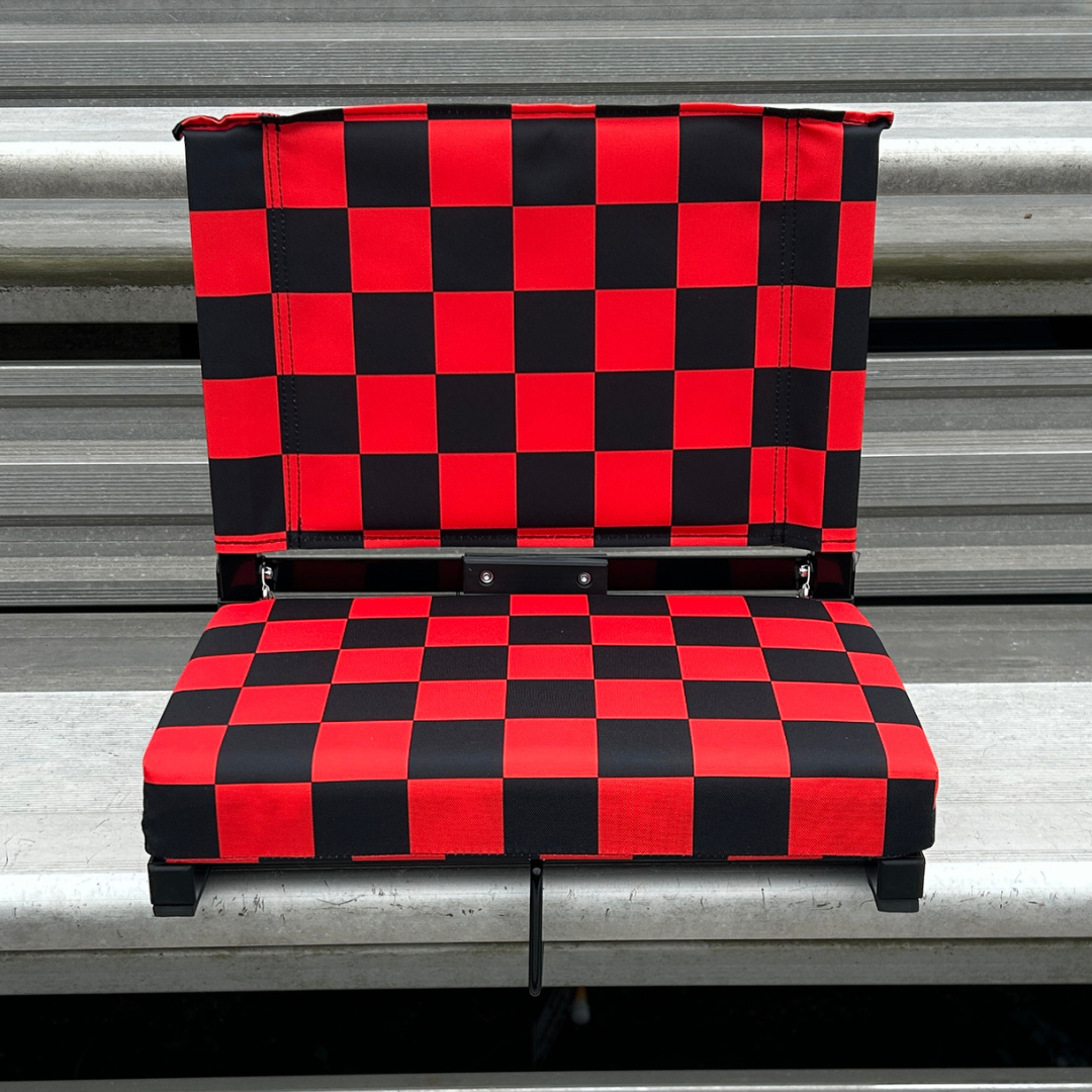 Red Checkerboard Folding Stadium Seat