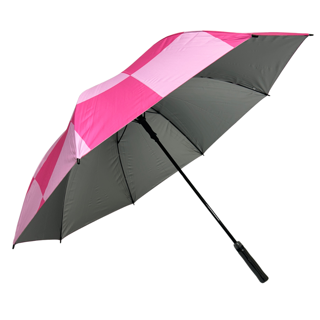 Pink Checkerboard - UPF 50+ Large Golf Umbrella