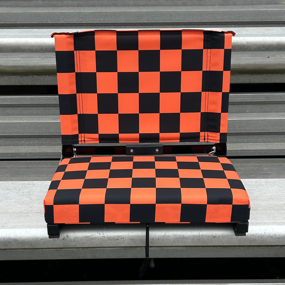 Orange Checkerboard Folding Stadium Seat