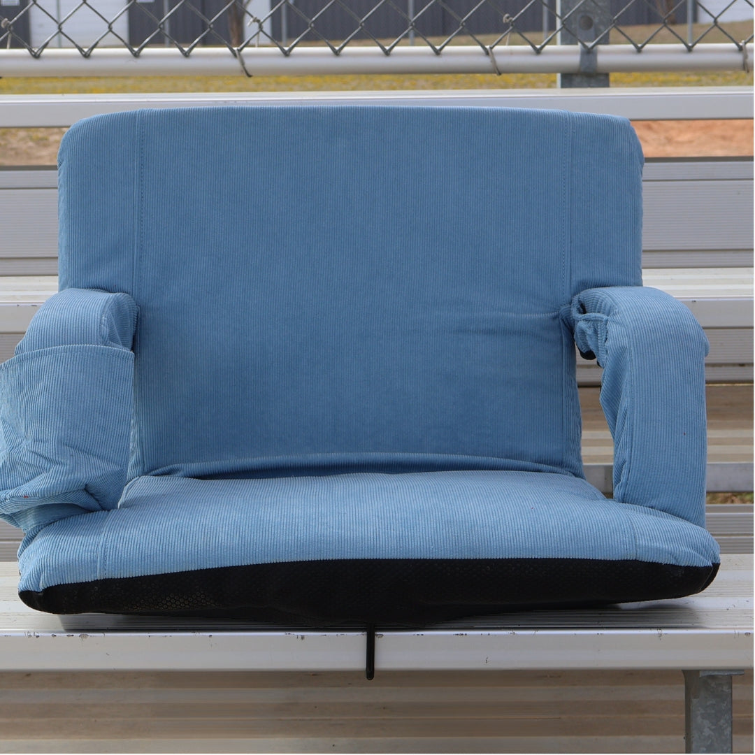 Light Blue Corduroy 23" Stadium Seat with Armrests