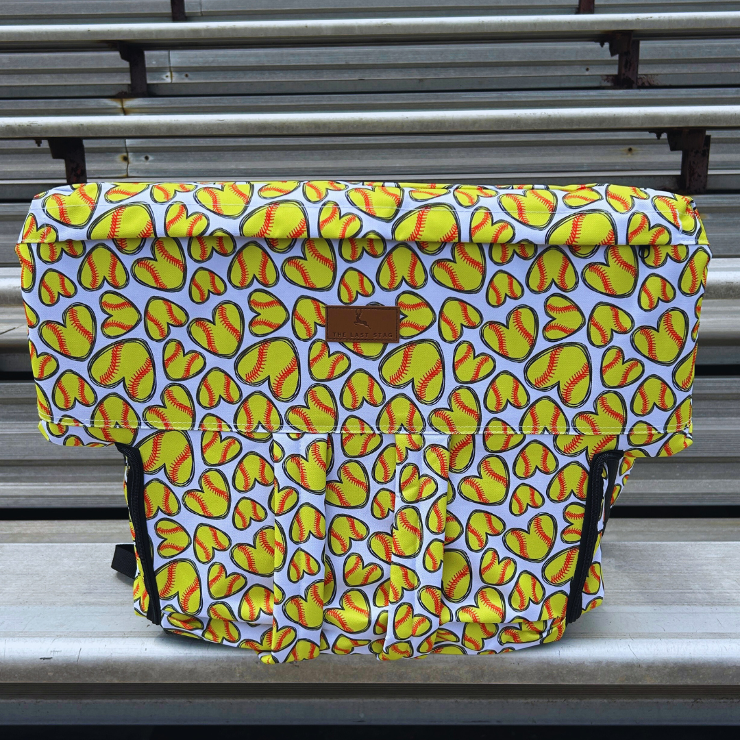 Softball Hearts 23" Stadium Seat with Armrests