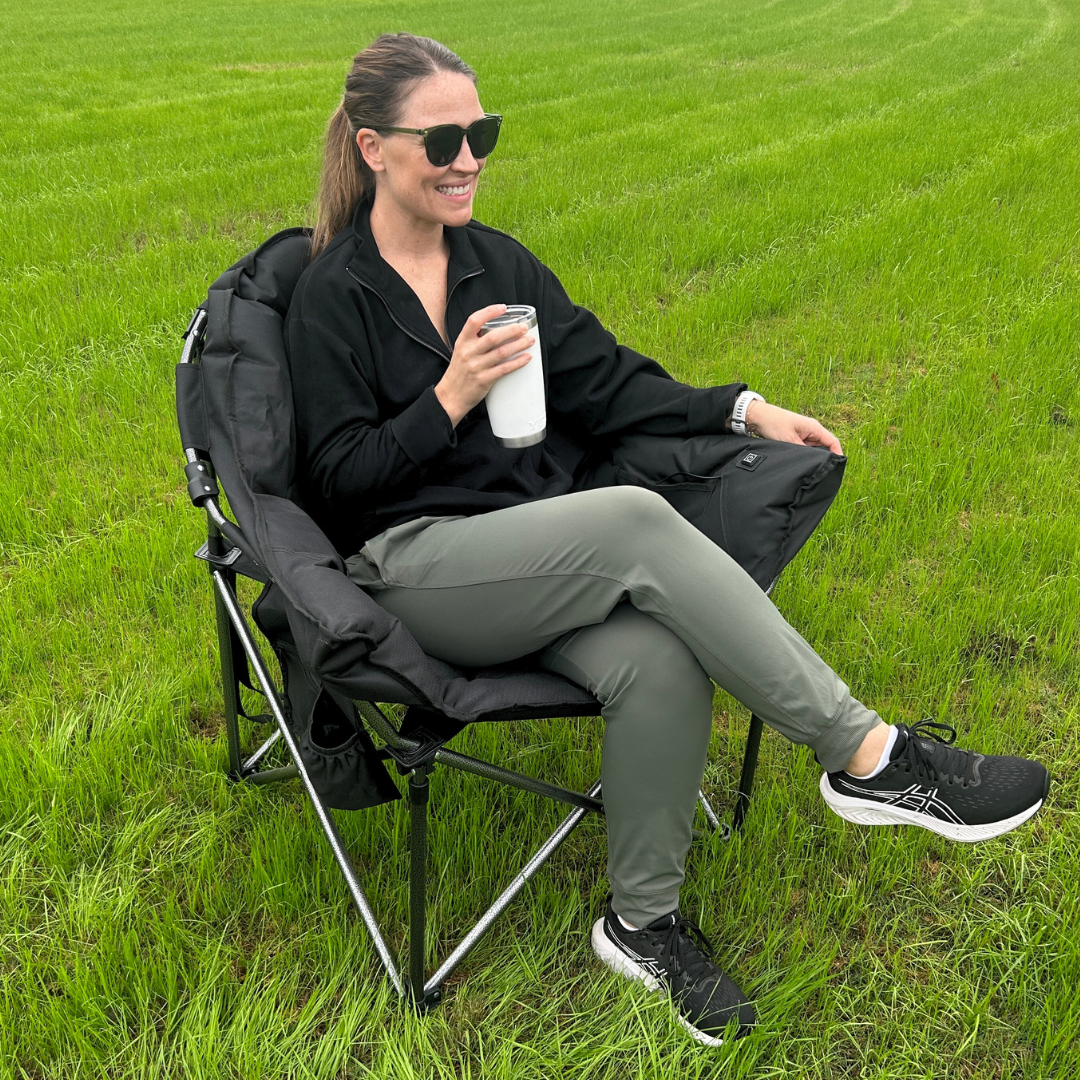 Black - Heated Camping Chair