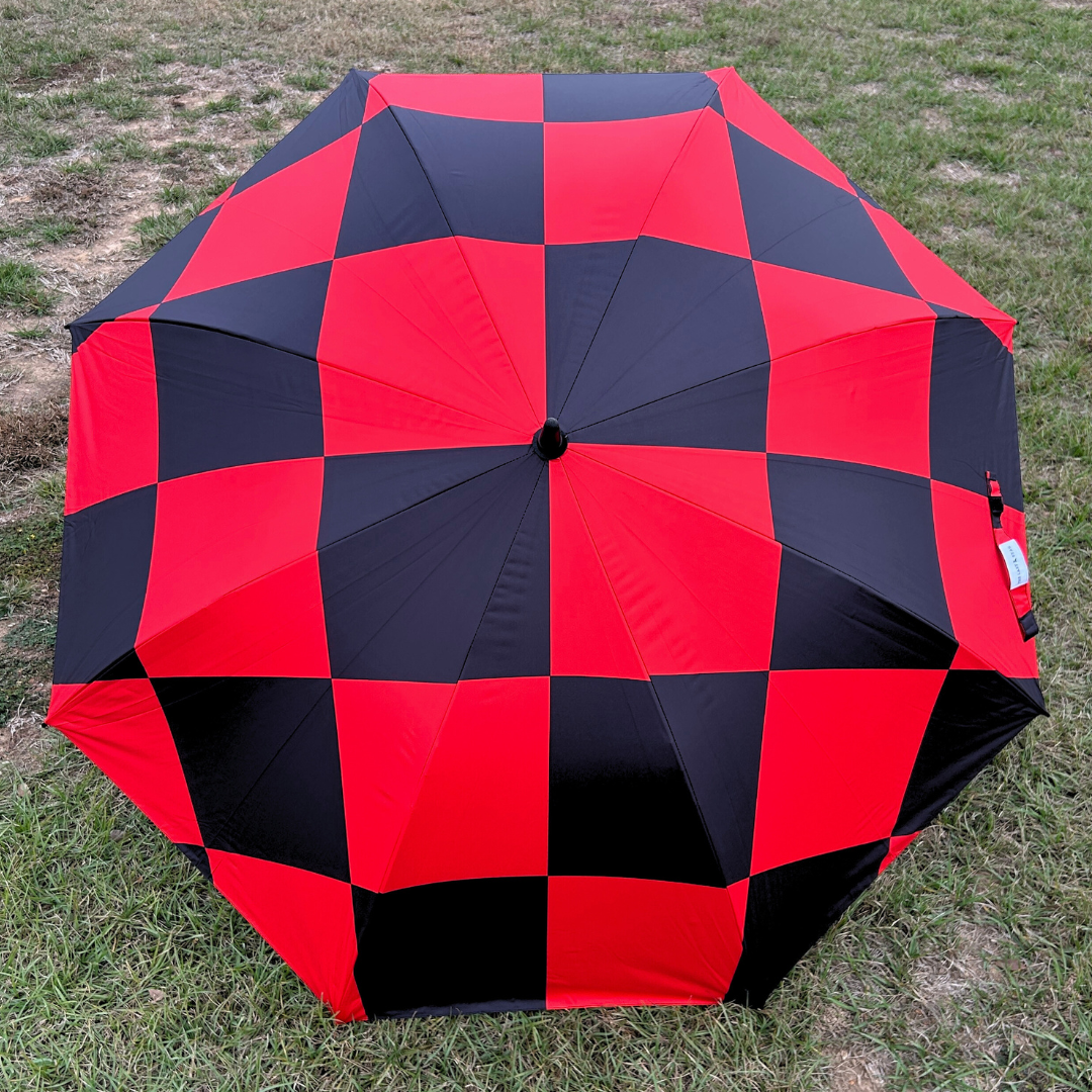 Red Checkerboard - UPF 50+ Large Golf Umbrella