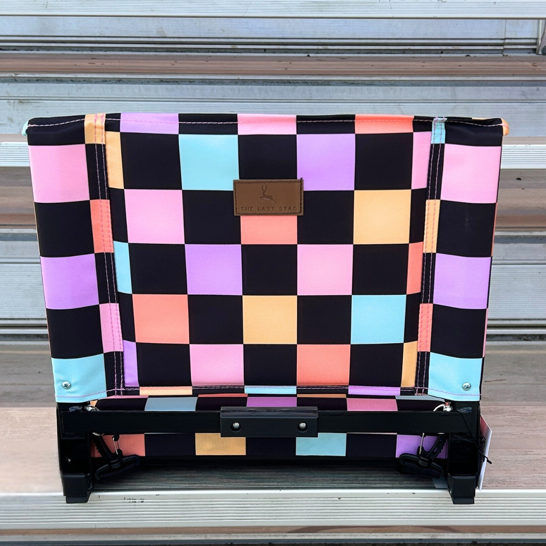 Retro Checkerboard Folding Stadium Seat