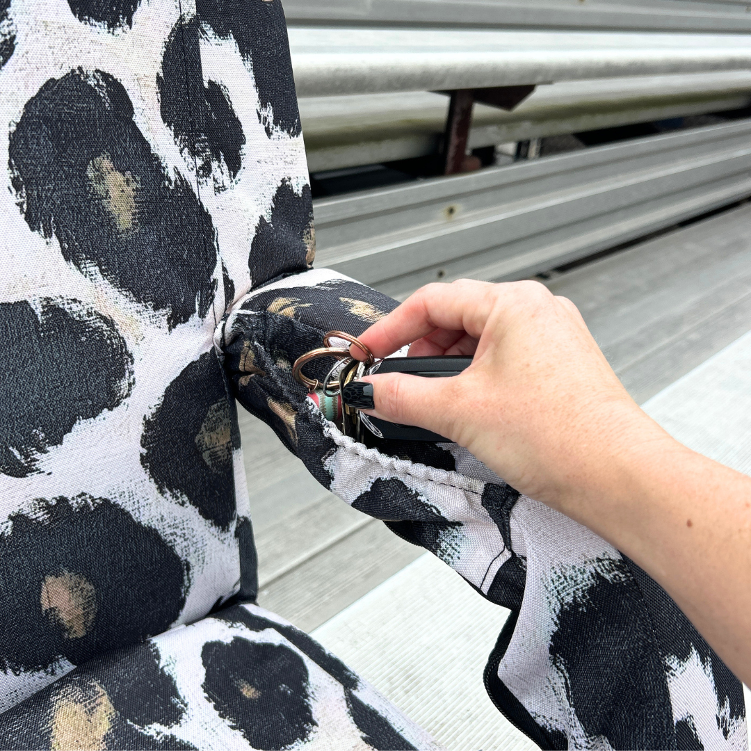 Painted Leopard 23" Stadium Seat with Armrests