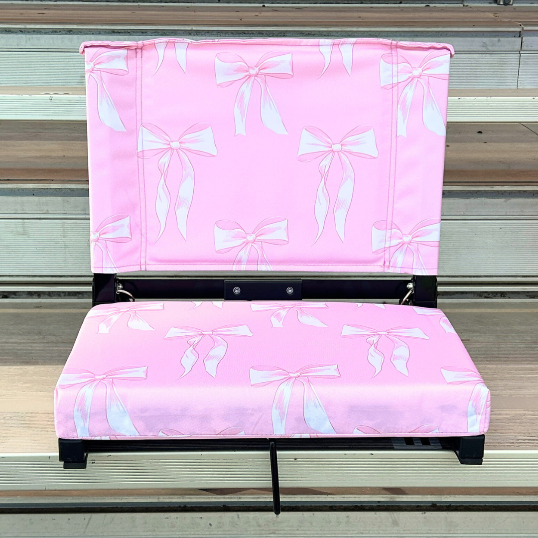 Pink Bows Folding Stadium Seat