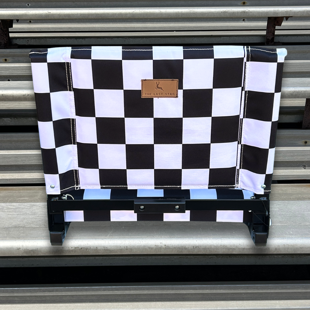 Black and White Checkerboard Folding Stadium Seat