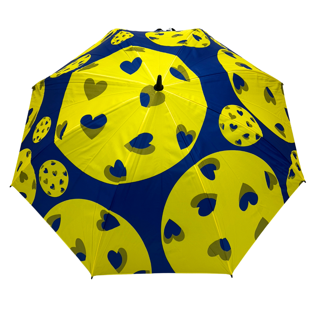 Pickleball Hearts - Large Golf Umbrella - Final Sale