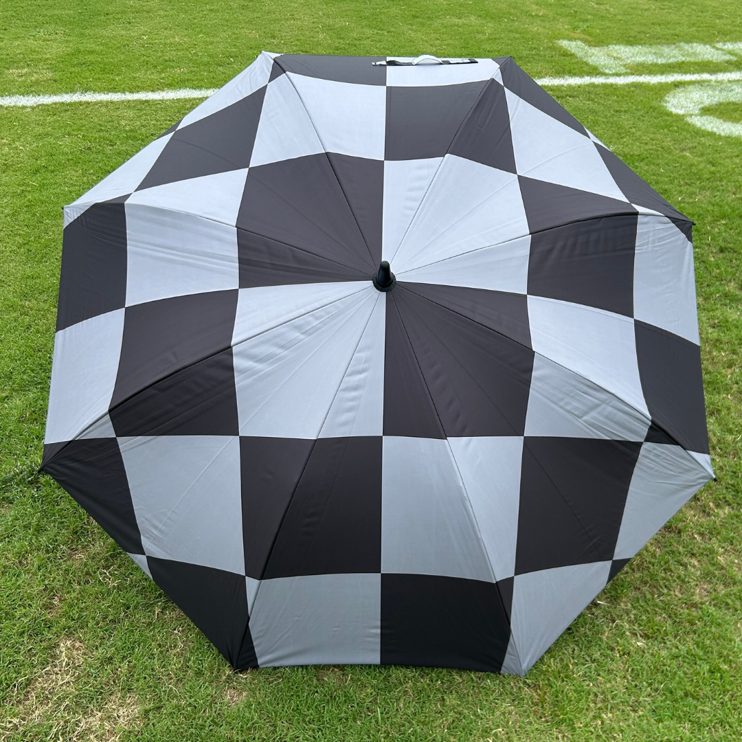 Grey Checkerboard - UPF 50+ Large Golf Umbrella