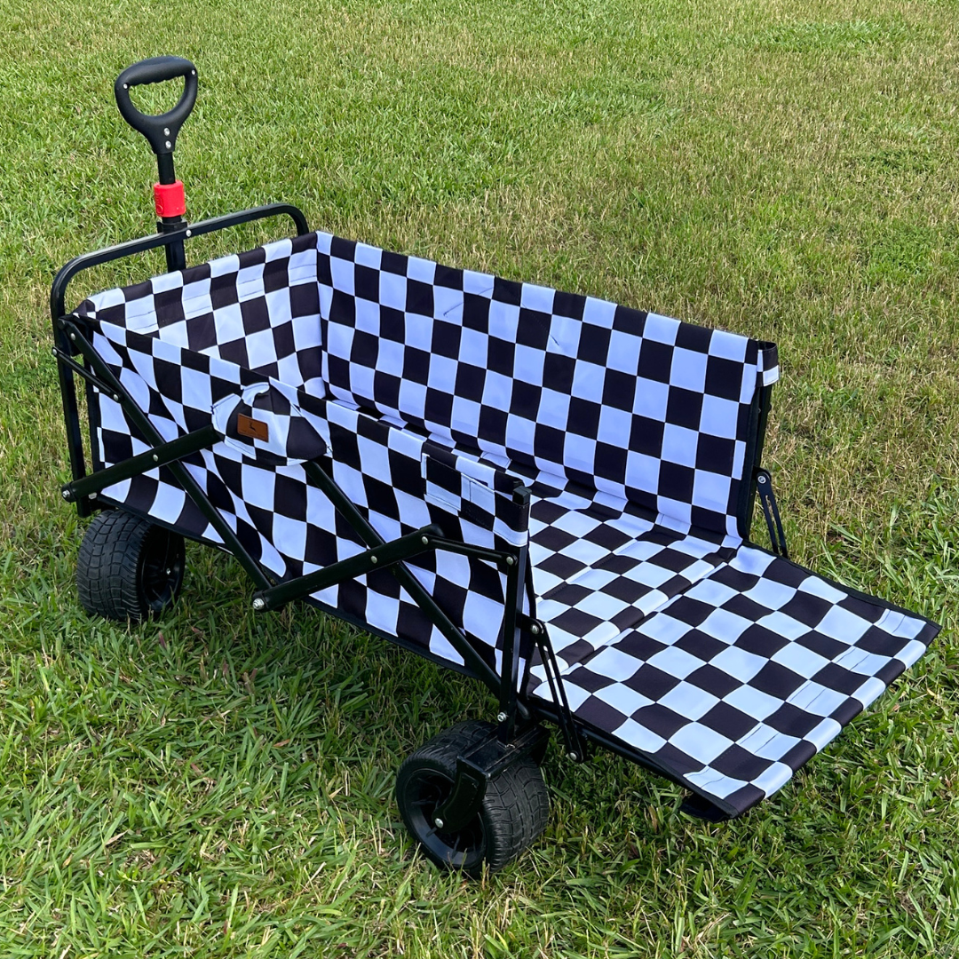 Black and White Checkerboard Tailgate Wagon