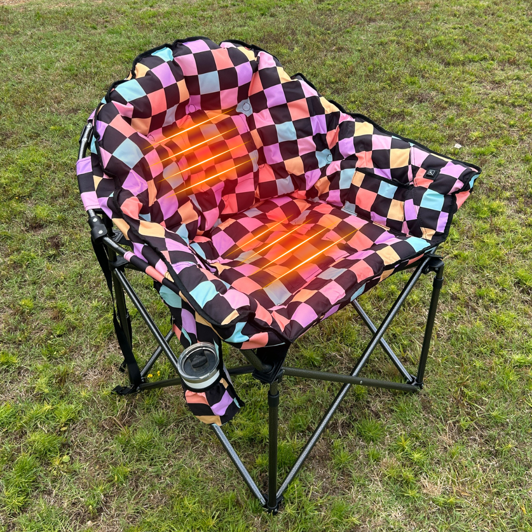 Retro Checkerboard - Heated Camping Chair