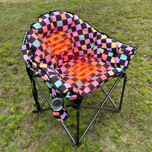 Retro Checkerboard - Heated Camping Chair