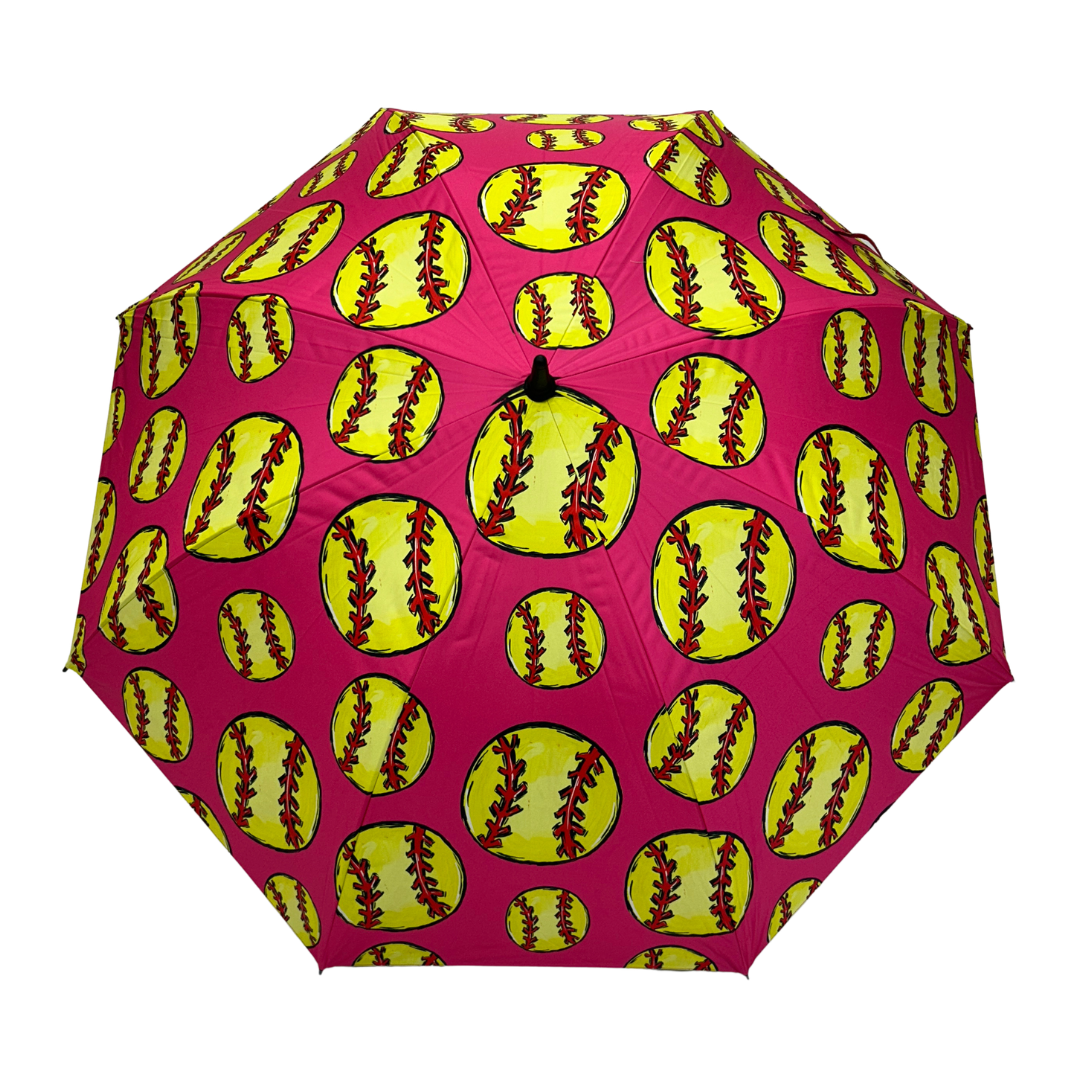 Softball Pink - UPF 50+ Large Golf Umbrella
