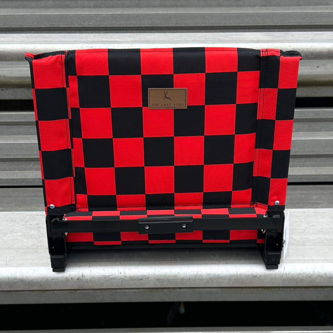 Red Checkerboard Folding Stadium Seat