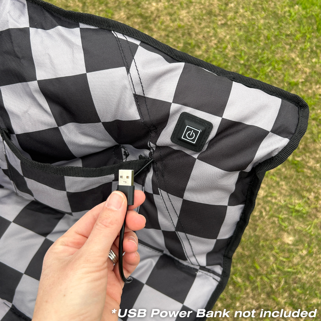 Grey Checkerboard - Heated Sideline Chair
