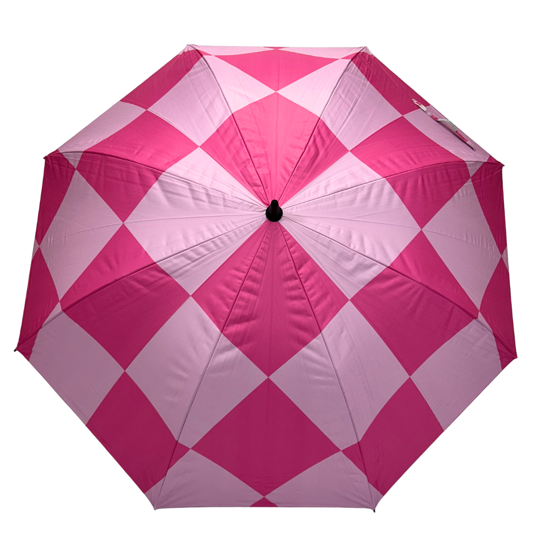 Pink Checkerboard - UPF 50+ Large Golf Umbrella