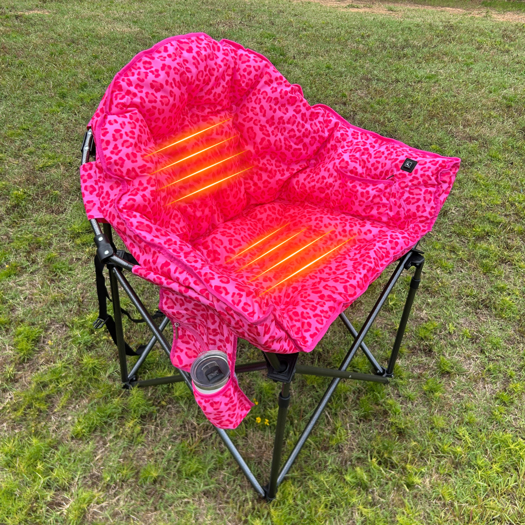 Pink Leopard - Heated Camping Chair