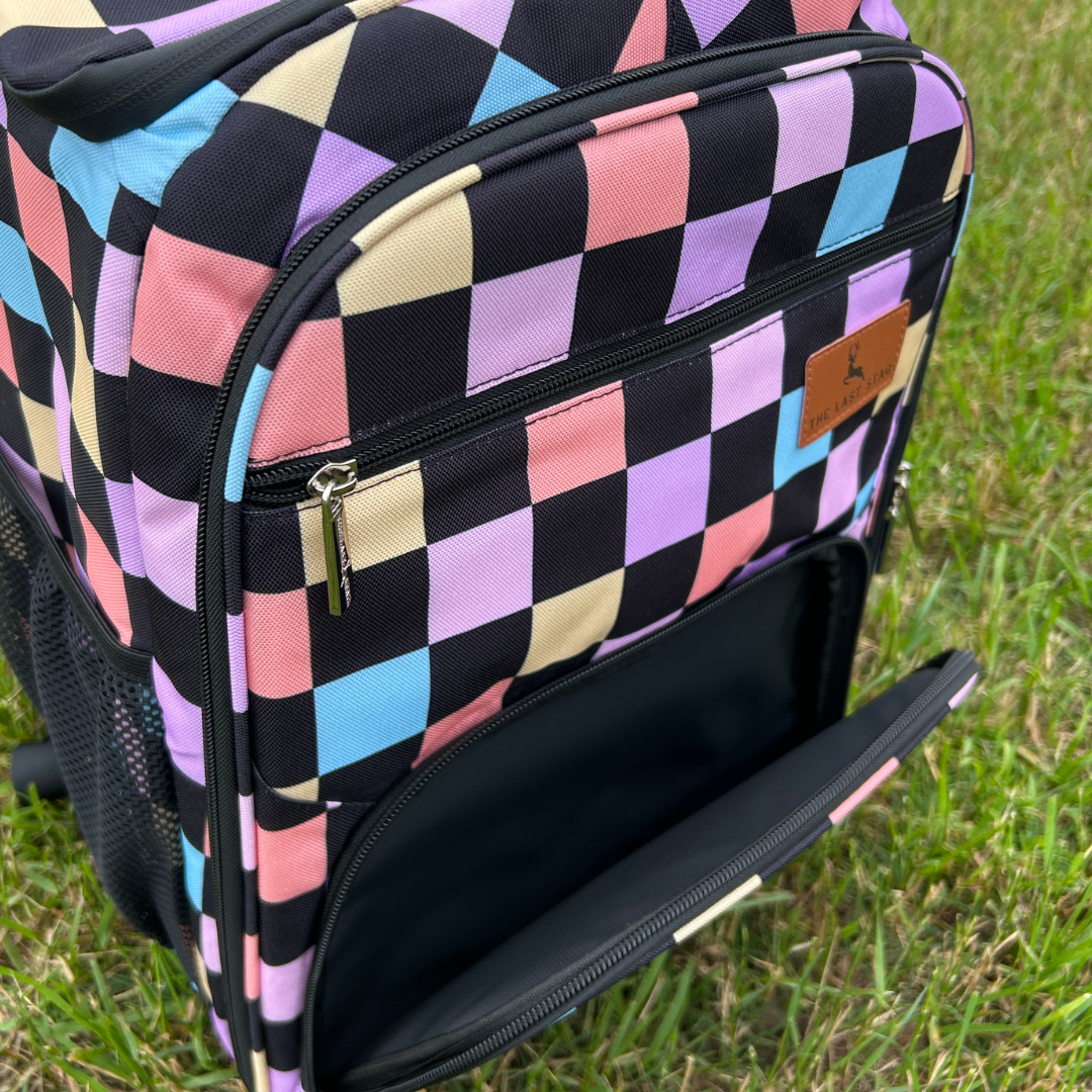 Retro Checkerboard Backpack Cooler