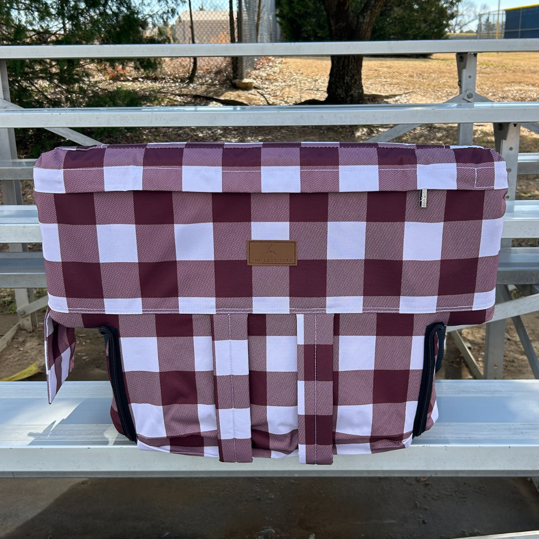 Heated Maroon Buffalo 23" Stadium Seat with Armrests