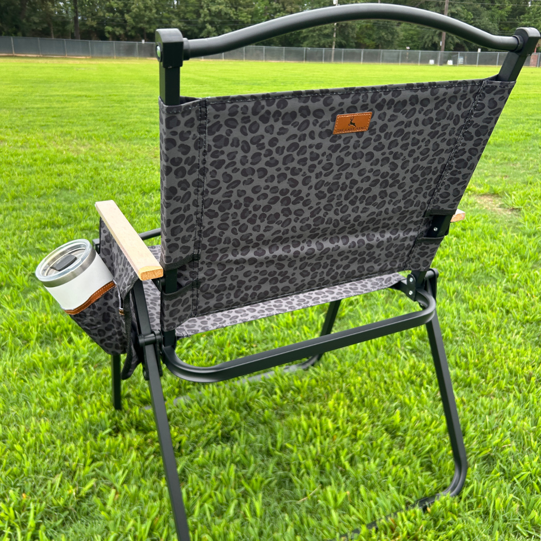 Black Leopard Folding Lawn Chair
