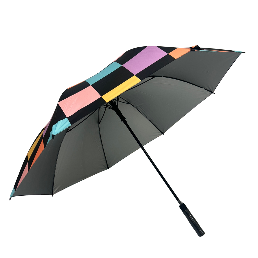 Retro Checkerboard - UPF 50+ Large Golf Umbrella