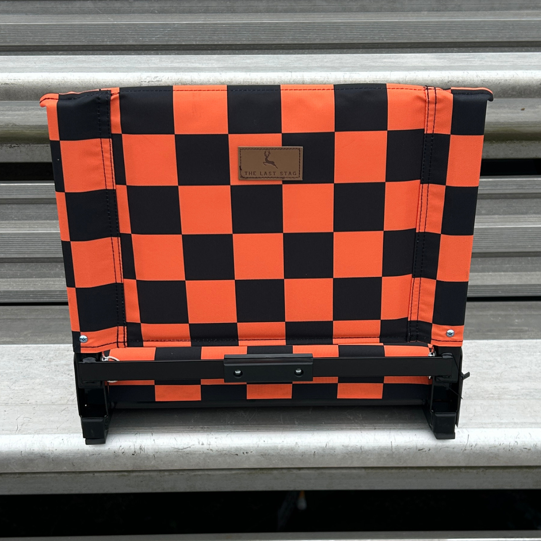Orange Checkerboard Folding Stadium Seat