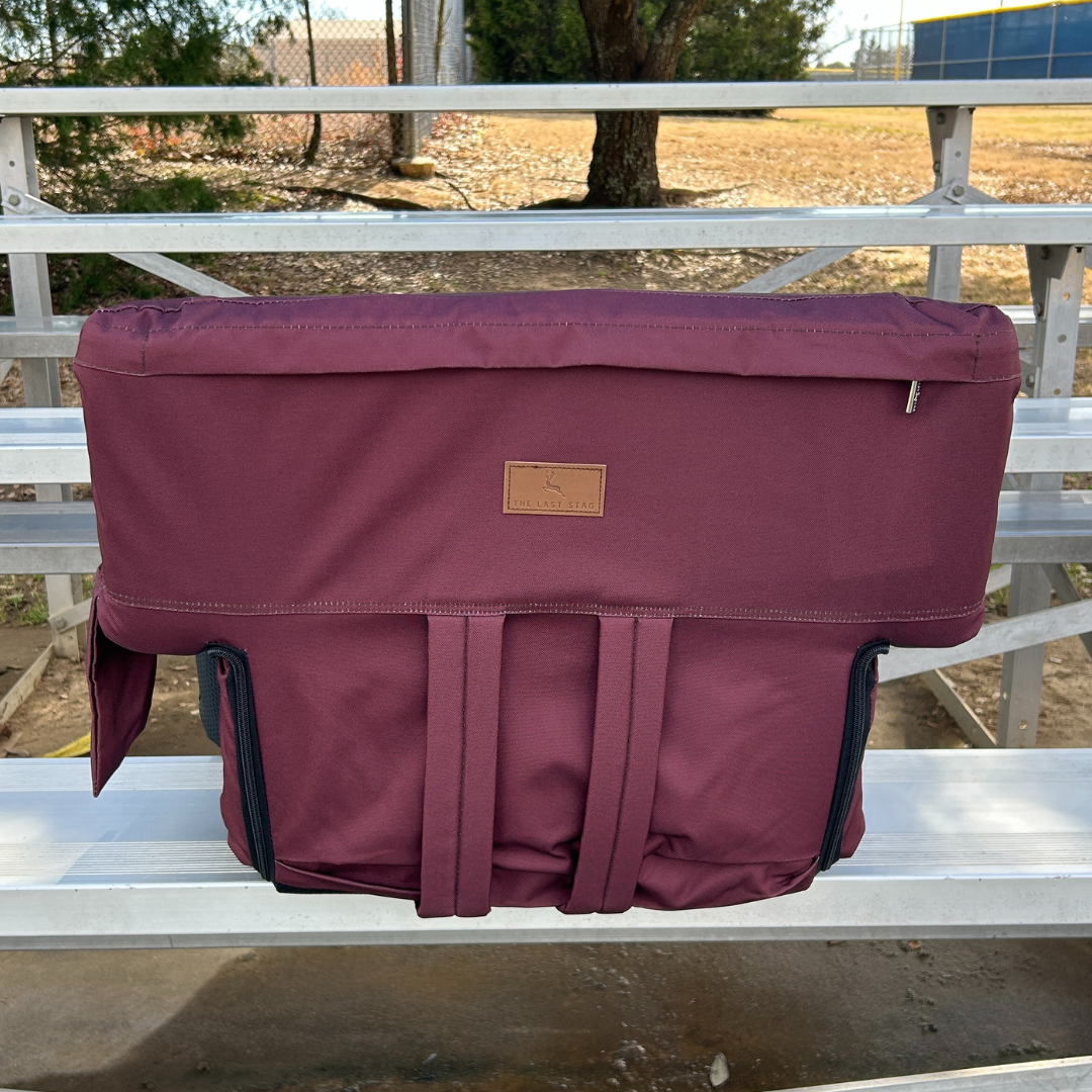 Heated Maroon 23" Stadium Seat with Armrests