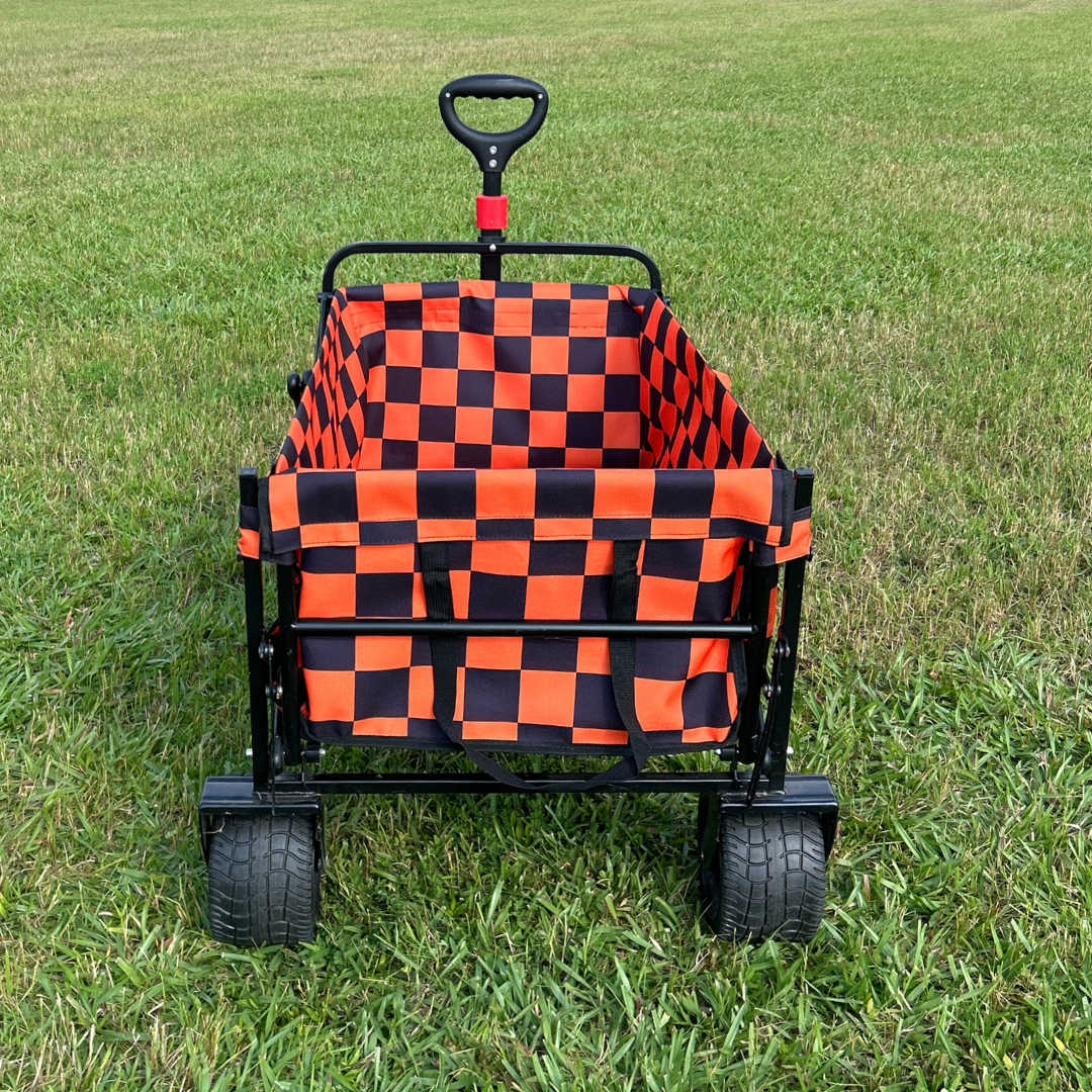 Orange Checkerboard Tailgate Wagon
