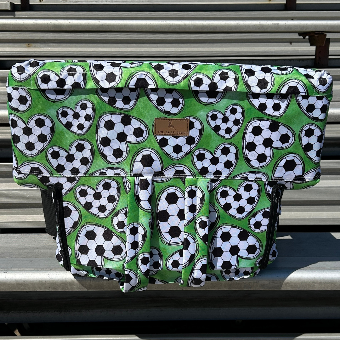 Soccer Hearts - Green 23" Stadium Seat with Armrests