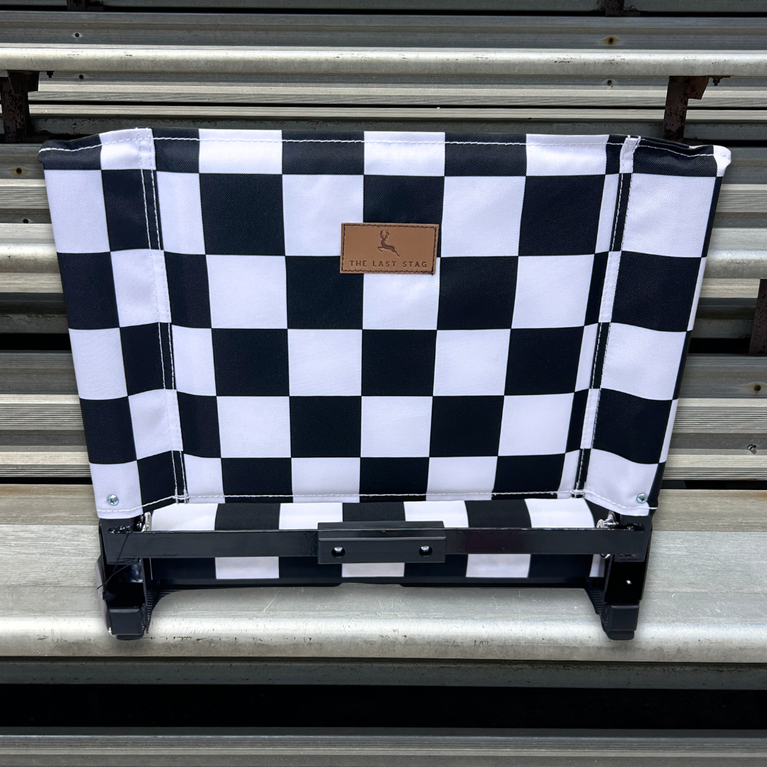 Black and White Checkerboard Folding Stadium Seat