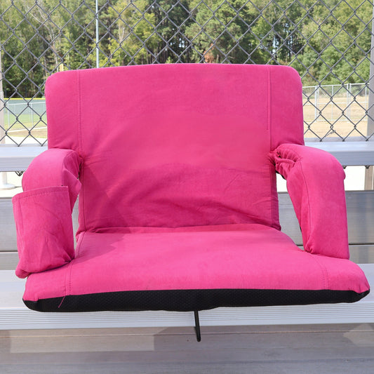 Pink Suede 23" Stadium Seat with Armrests