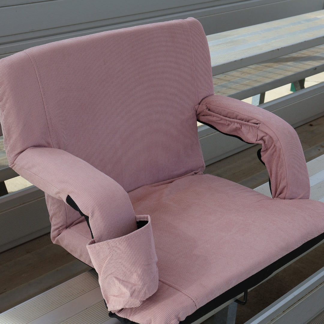 Pink Corduroy 23" Stadium Seat with Armrests