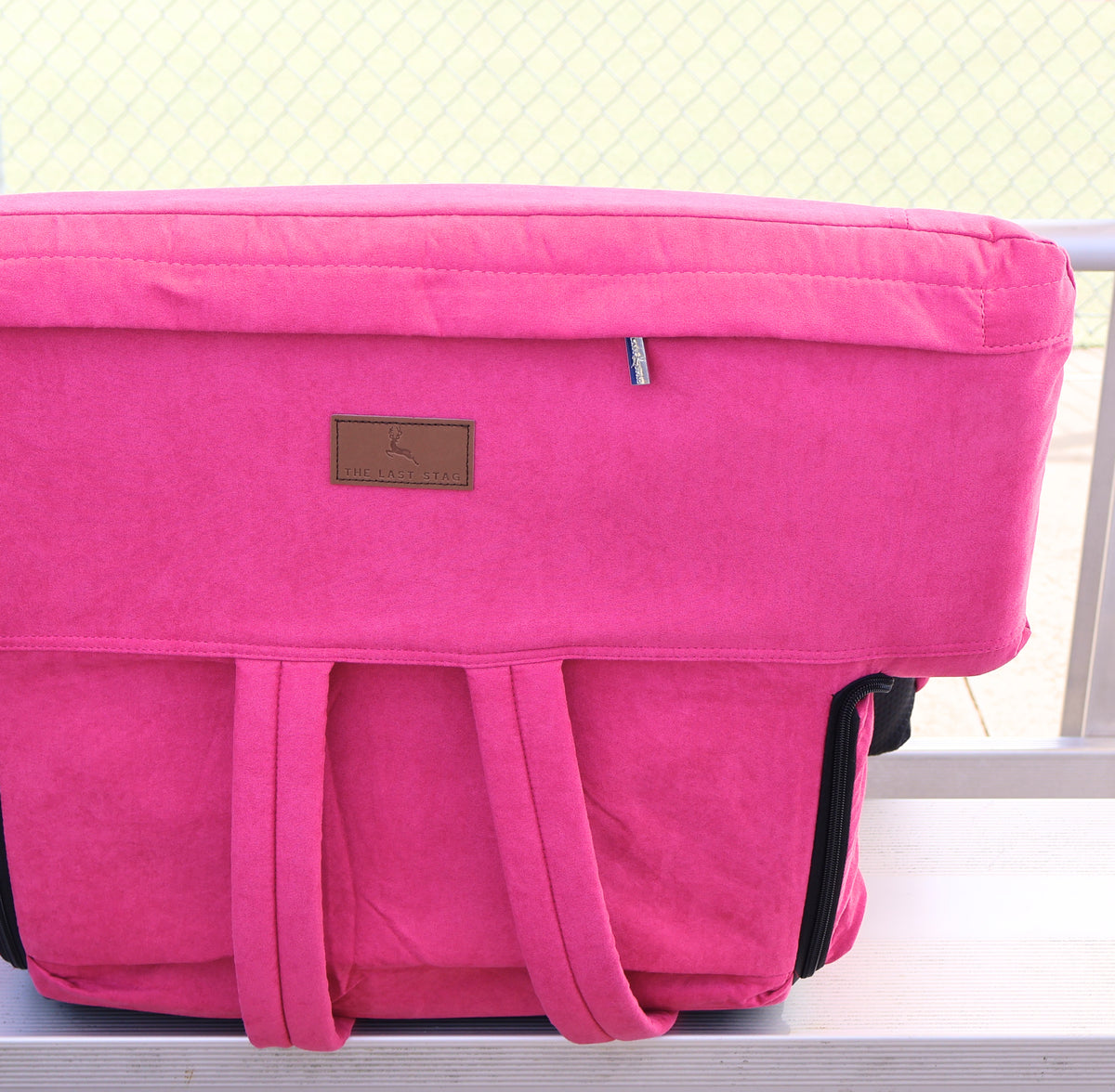Pink Suede 23" Stadium Seat with Armrests