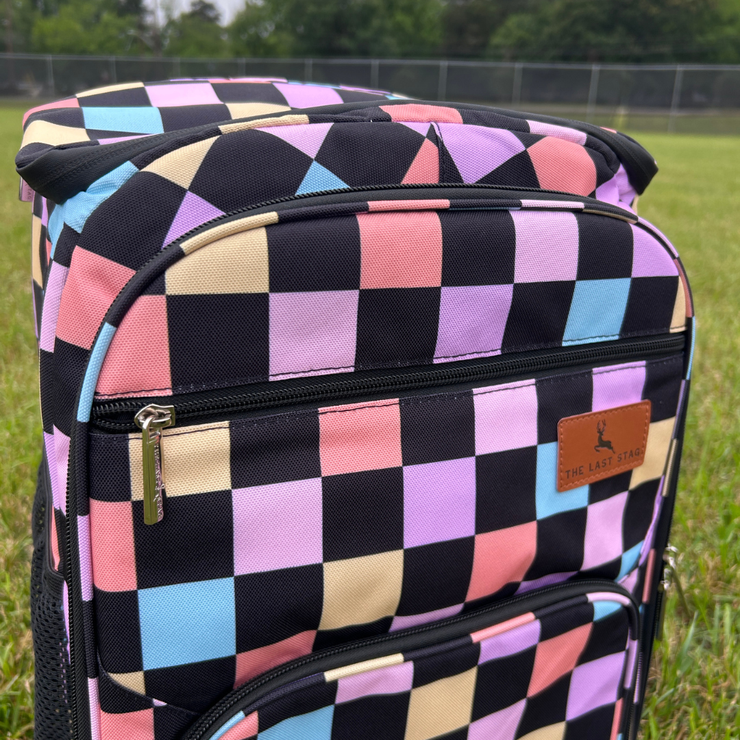 Retro Checkerboard Backpack Cooler