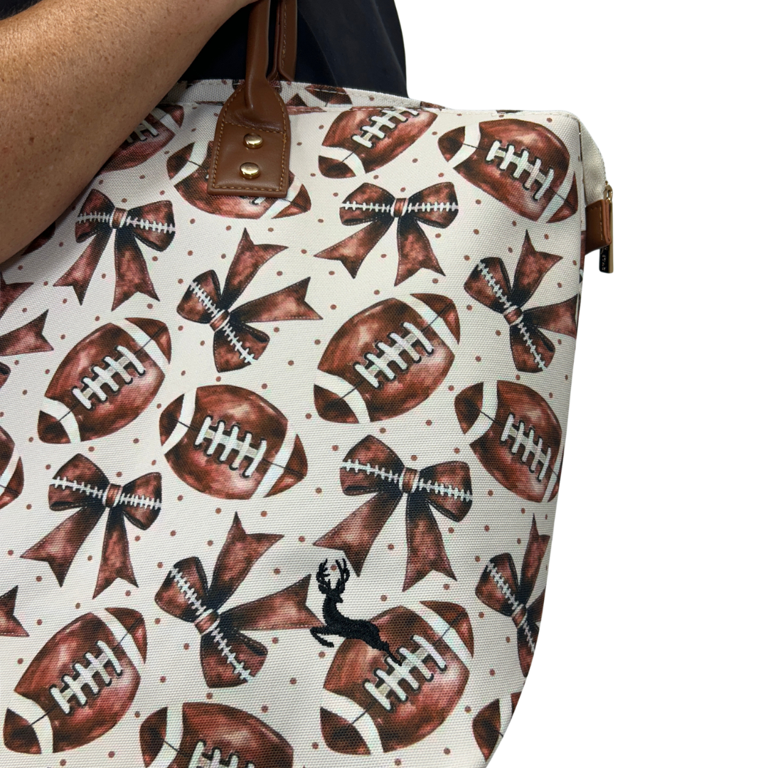 Footballs & Bows Tote Bag