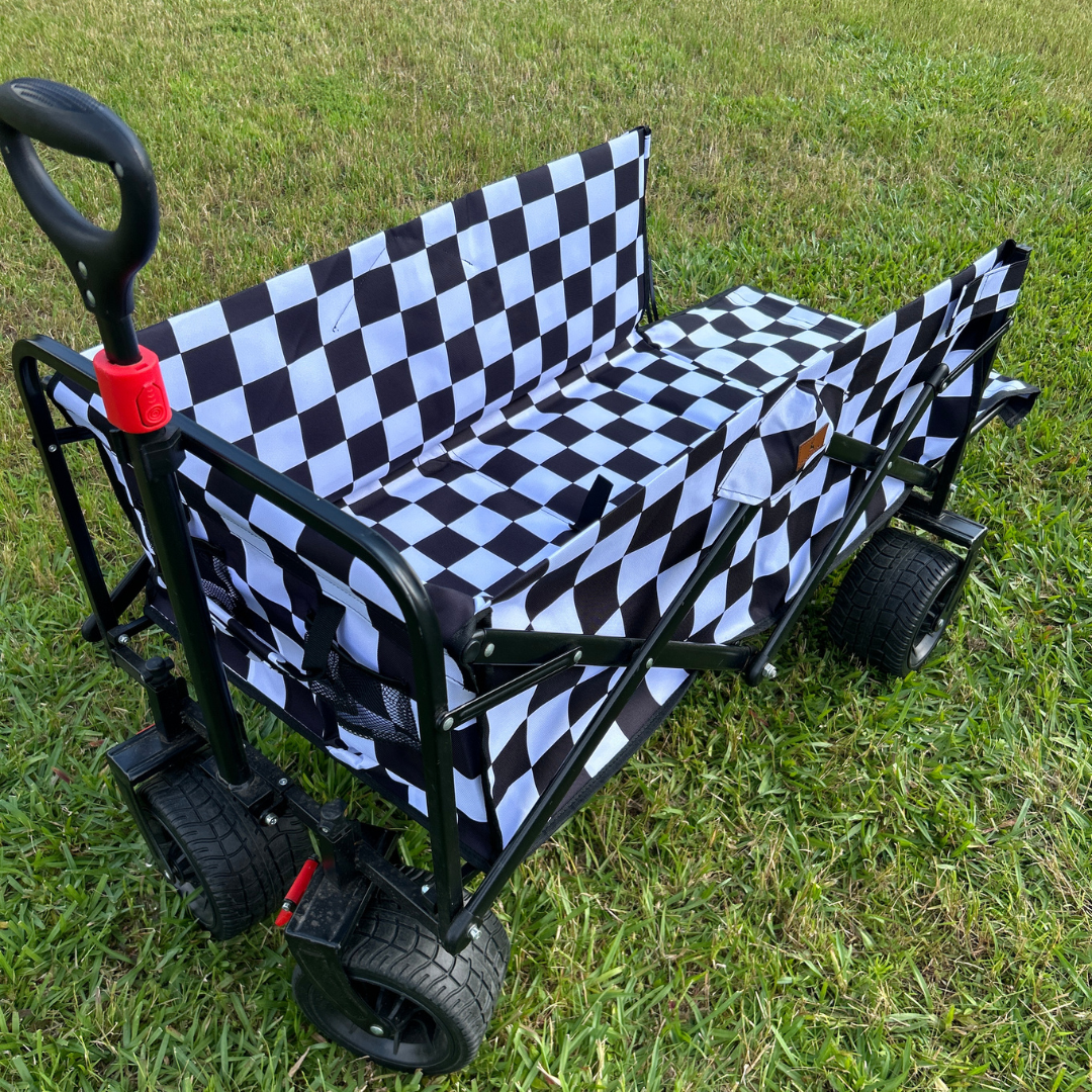 Black and White Checkerboard Tailgate Wagon