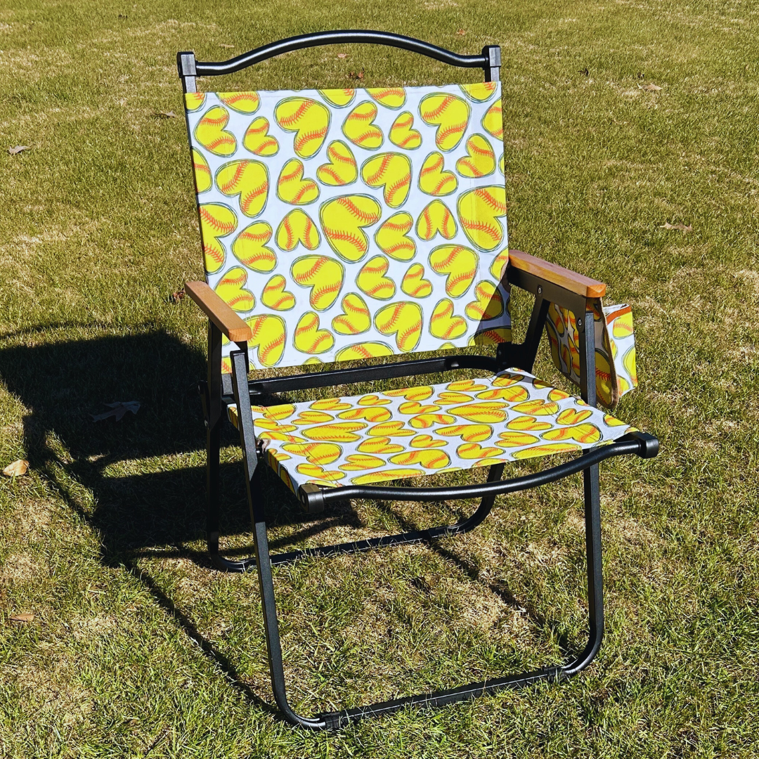 Softball Hearts Folding Lawn Chair The Last Stag