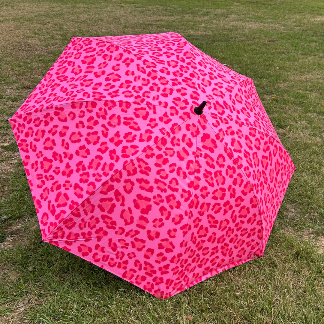 Pink Leopard - UPF 50+ Large Golf Umbrella