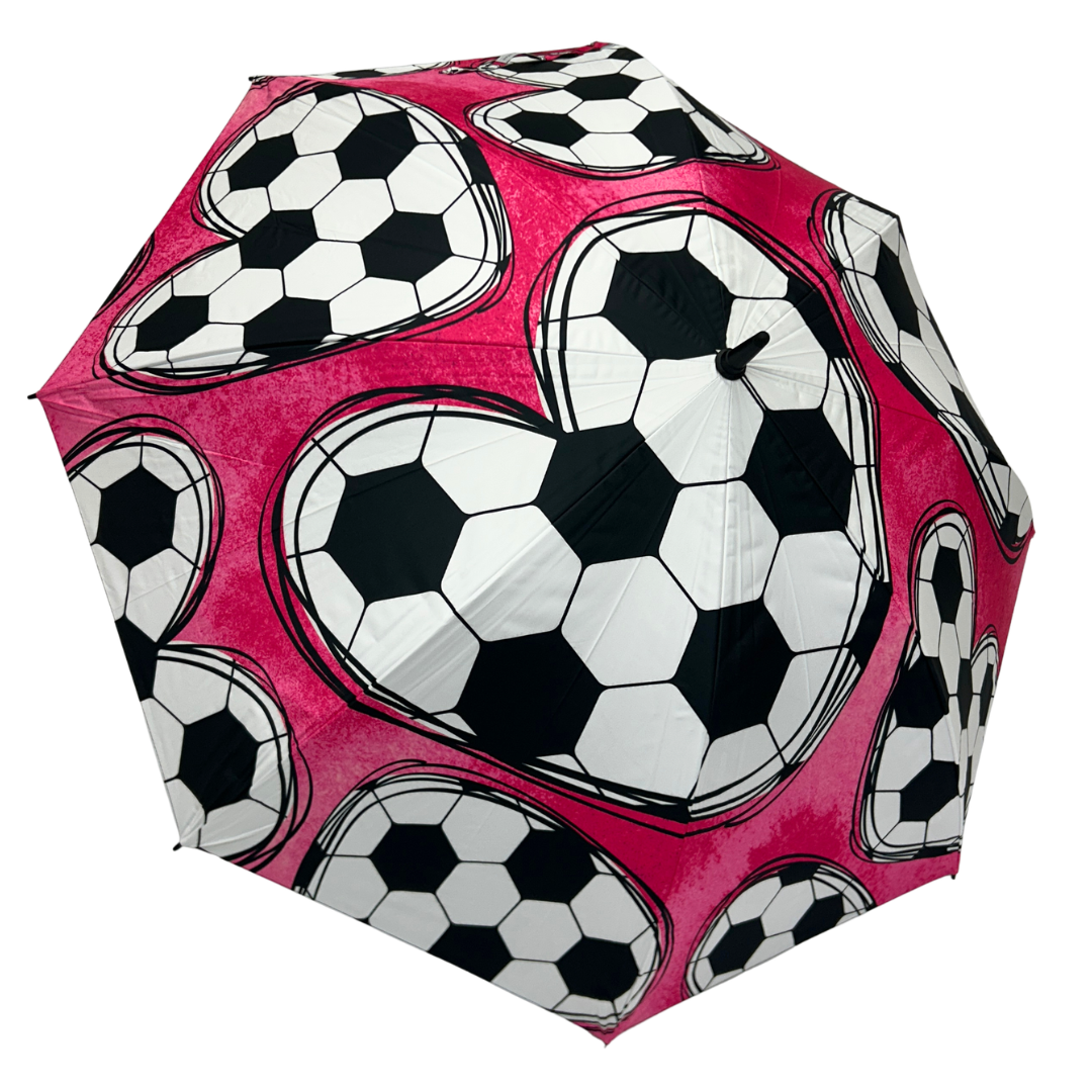 Pink Soccer Hearts - Large Golf Umbrella