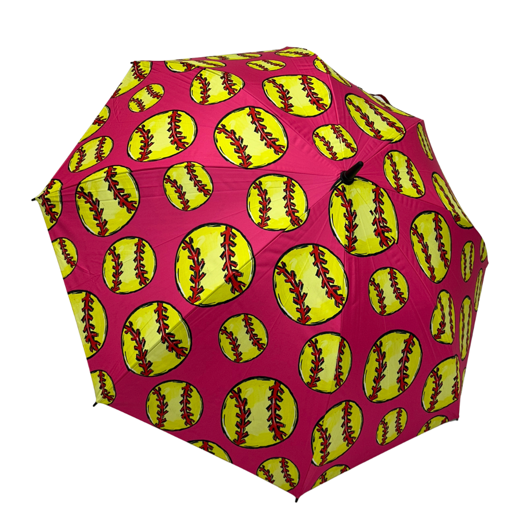 Softball Pink - UPF 50+ Large Golf Umbrella