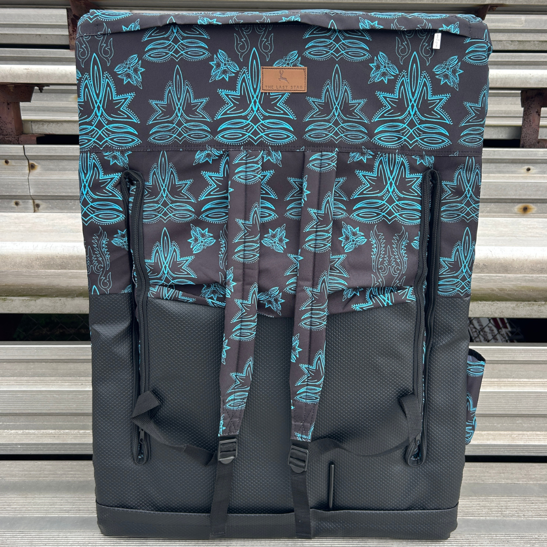 Turquoise Top Stitch 23" Stadium Seat with Armrests